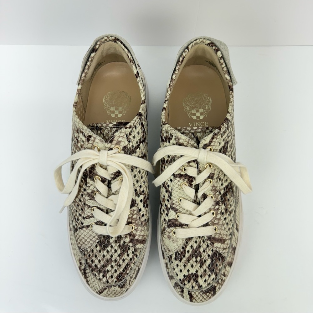 Vince Camuto size 10 Women’s Karshey Snake Print Lace Up Platform Sneakers - Picture 3 of 8